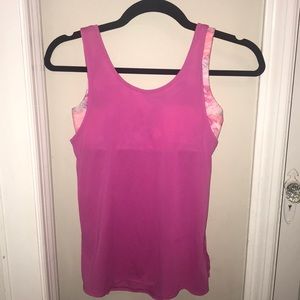 Girls Ivivva sports tank w/shelf bra. Pink size 12